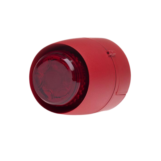 Cranford VTB-32E-DB-RB/RL VTB spatial sounder/beacon, 24v, 32 tone, red body, red lens, deep base - EN54-3 approved.