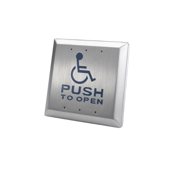 Wheelchair Symbol / Push to Open Brushed Stainless Steel Exit Button Weather Proof