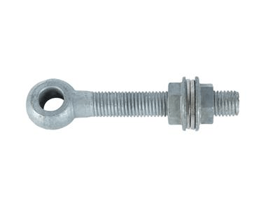 Eyebolt with nuts and spring ring - M16 - Length 150  mm