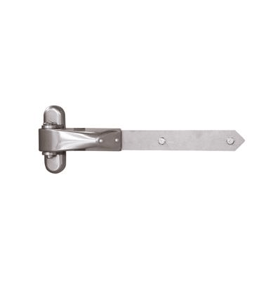 Vandal-proof 4D-hinge for wooden gates - Hinge arm: 300 mm, predrilled with 3 x Ø 9 mm