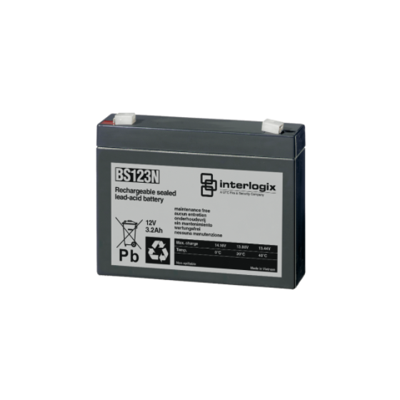 Battery, 12V 3.2Ah, Sealed Lead Acid Rechargeable, 133x97x33mm, spade ...