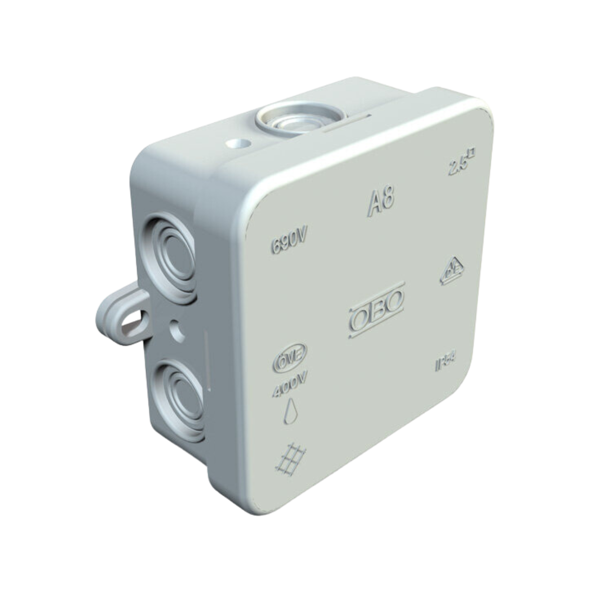 OBO A85 JUNCTION BOX 75x75x36mm
GREY C/W TERMINAL STRIP