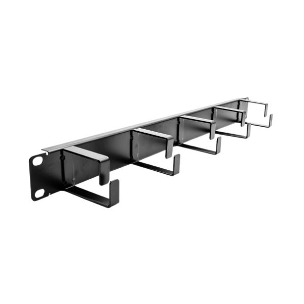 1U 19" CABLE ORGANIZER WITH 5 METAL RINGS