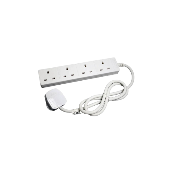 2 Metres Cable - 13 AMP 4 Way Extension / Trailing Lead