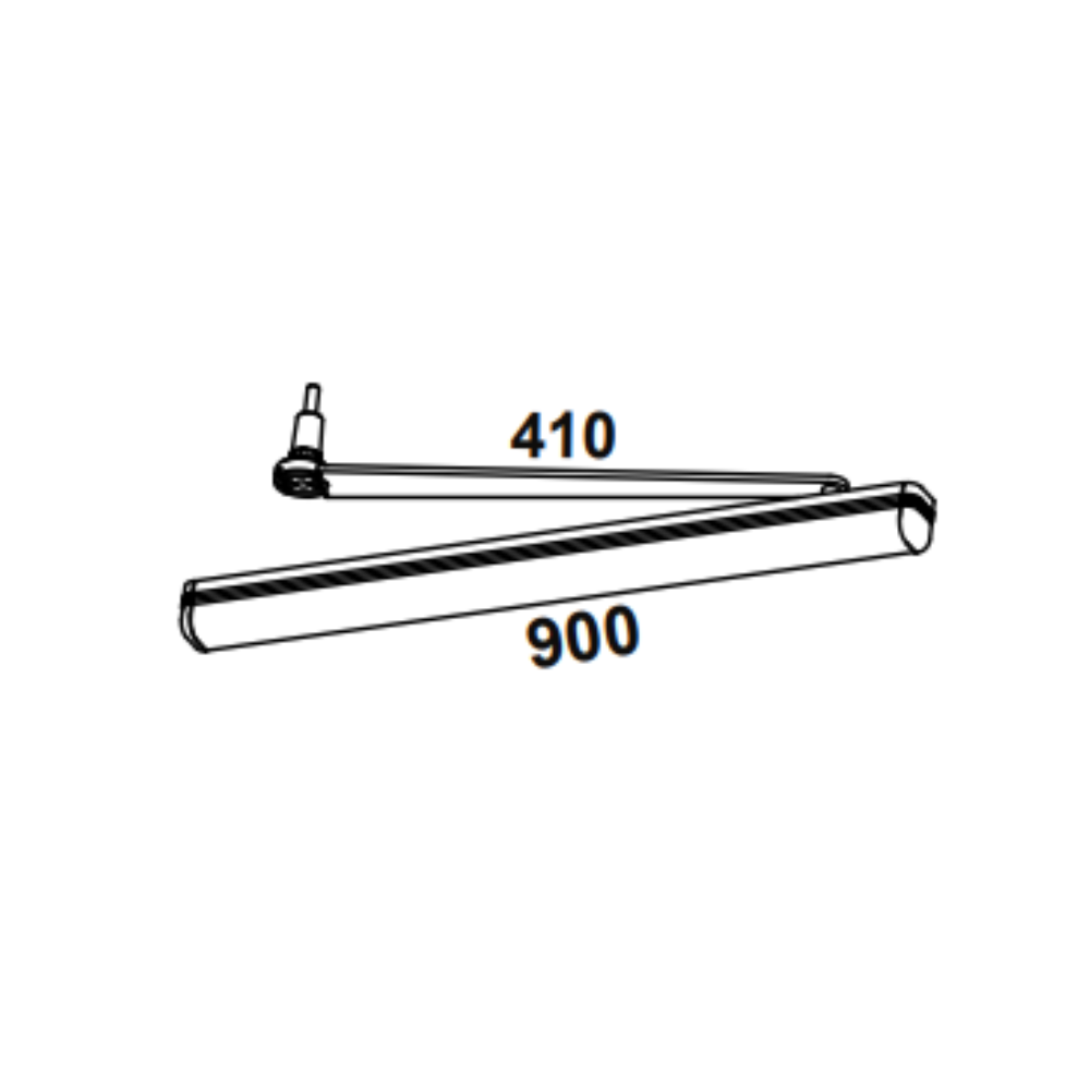 Sliding steel arm with 900 mm slide - PULL