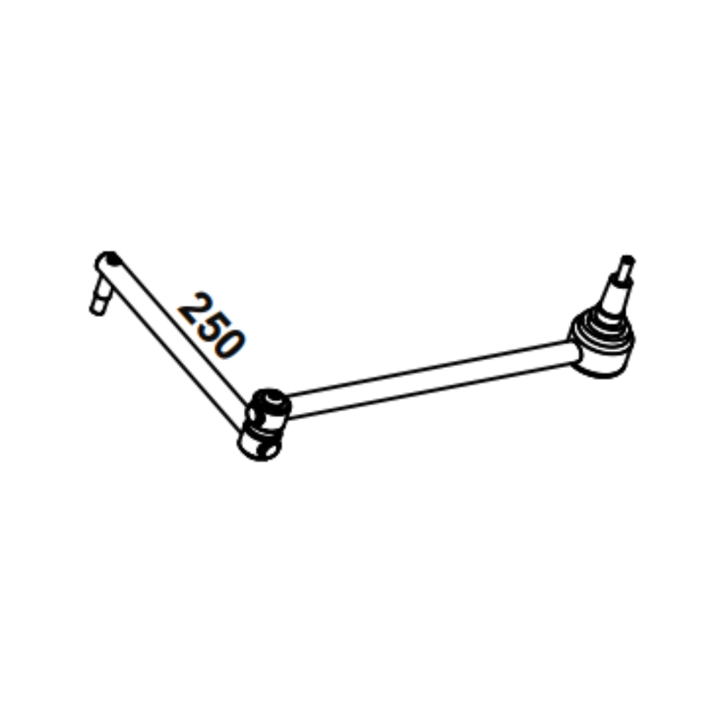 Elbow sliding arm 90° Y=250 mm - PULL
