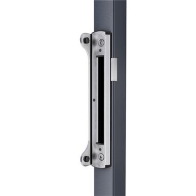 Stainless steel surface mounted keep for Fortylock, Fiftylock and Sixtylock - For square profiles in RAL 9005 - Adjustable from 40 mm to 60 mm