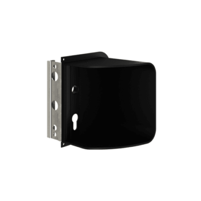 Security shroud for surface mounted locks with free exit configuration, with untreated aluminium shield plate