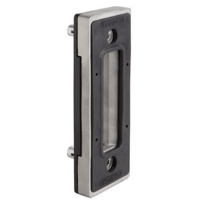 Sliding gate keep for square profiles with a min. width of 80 mm