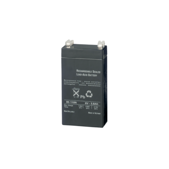 Battery, 6V , 3.8Ah, Sealed Lead Acid Rechargeable, 118x66x33mm, spade (simon)