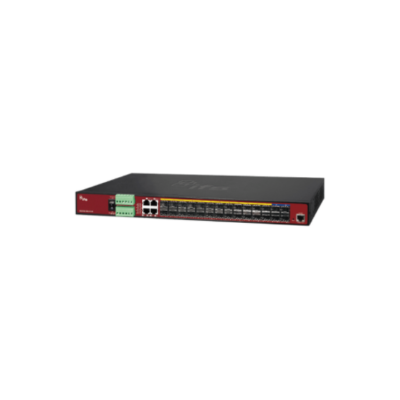 24-Port SFP Slots with 4 shared 10/100/1000Base-T  Copper Ports Managed Gigabit Ethernet Switch and 4 1/10BaseG SFP+ Uplinks (0~50℃ AC, or -10~60℃ DC External PSU)