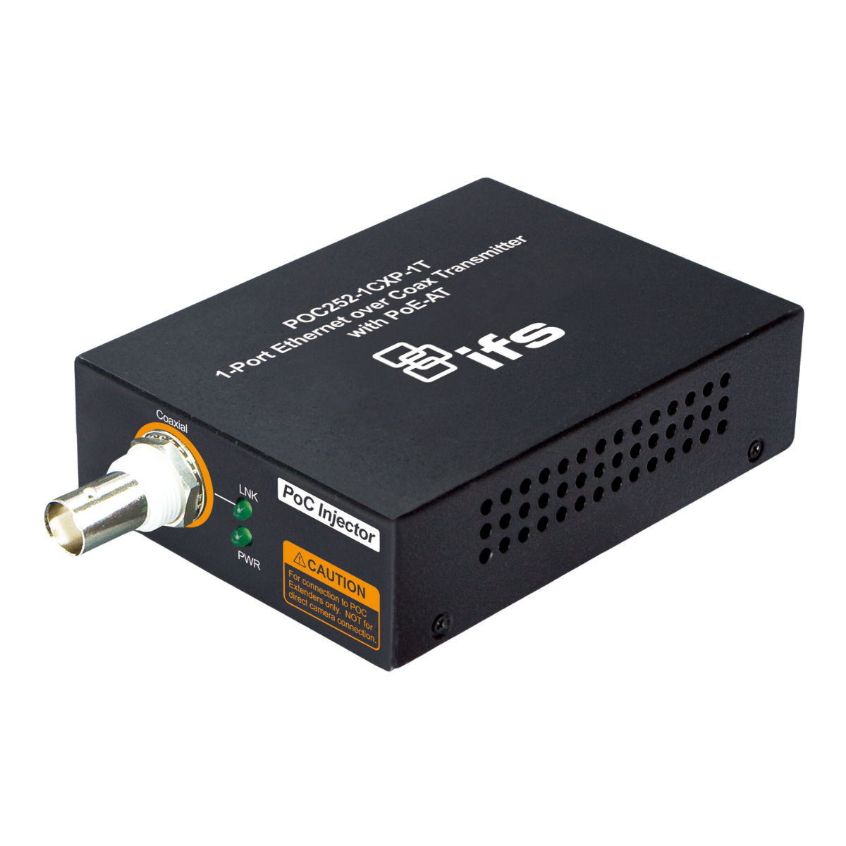 1-Port Power and IP over coax with POE-AT - for use in conguntion with POC252-1CX-1P media converter.(Comms end).