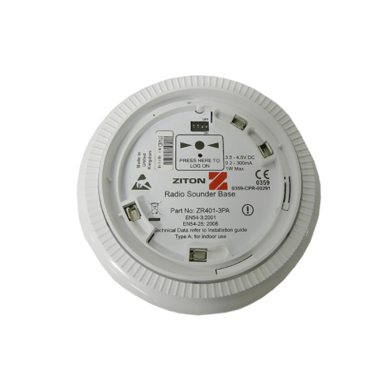 Radio Sensor Base for ZX432-2 c/w Battery Pack, 868Mhz  Polar White