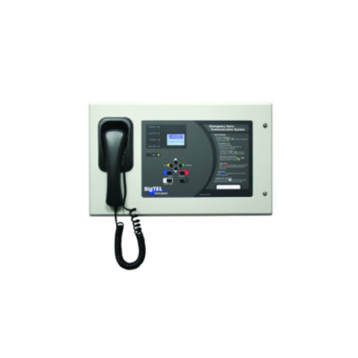 SigTel 8 Line Master EVC control unit c/w line cards, handset and display. Wall-mounting, needs BC286/2 batteries