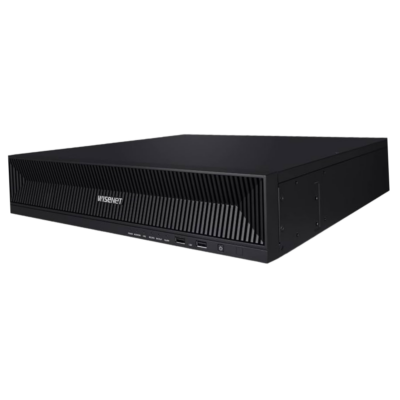 Hanwha 16CH 32MP NVR, triple codec H.265/H.264/MJPEG compression, 140Mbps network camera recording / 32Mbps playback throughput, Plug & play by 16 PoE Ports, ARB (Automatic Recovery Backup) & Failover (N+1), up to 4 SATA HDD (24TB max), HDMI local dual monitor, SUNAPI, ONVIF, Easy configuration (P2P), AI search support when working with Wisenet AI camera, no HDD included