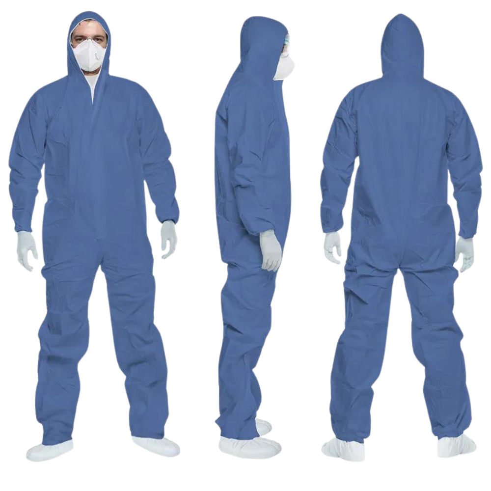 DISPOSABLE OVERALL BLUE XL   108-115CM