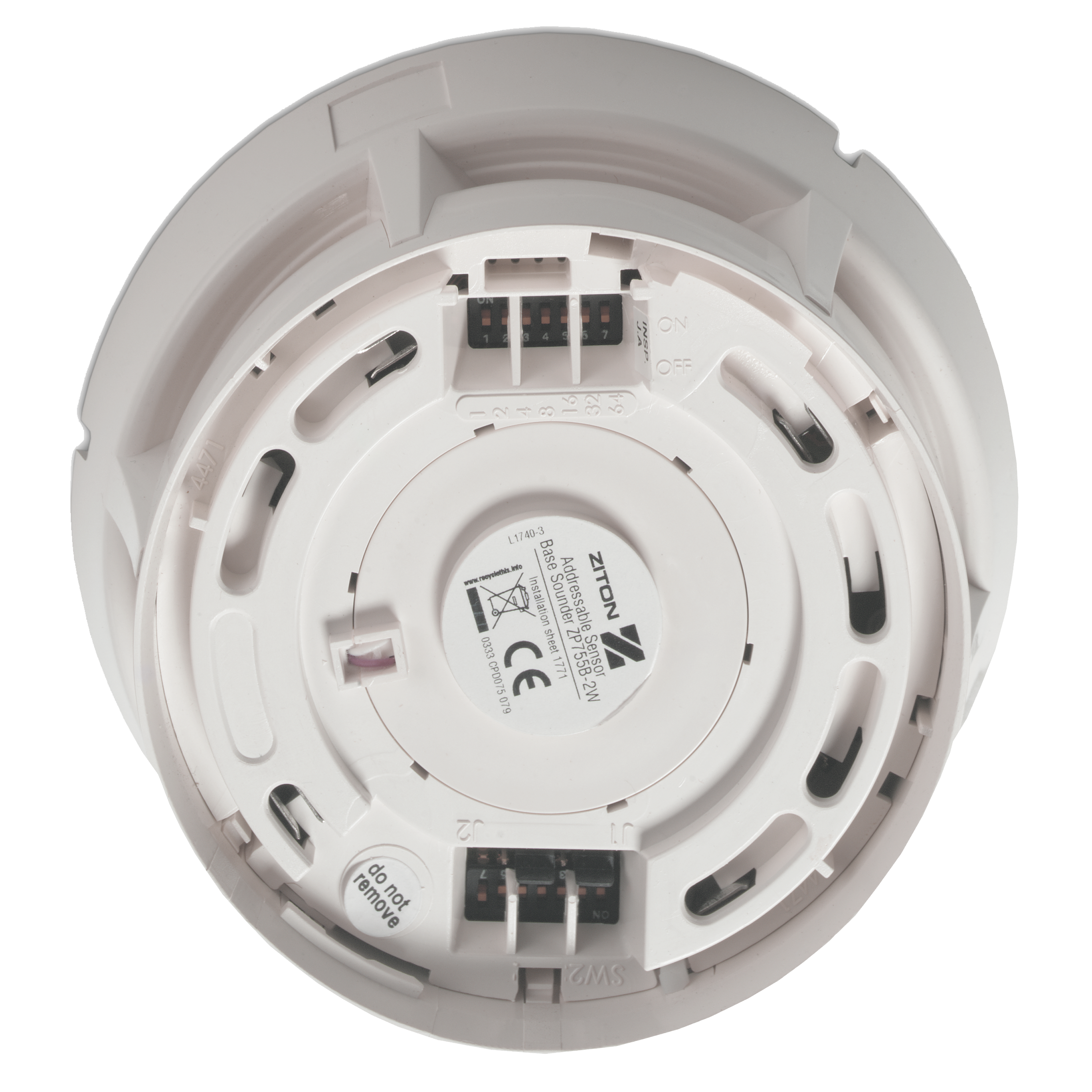 Ziton addressable base sounder (90 dBA)*    Polar White