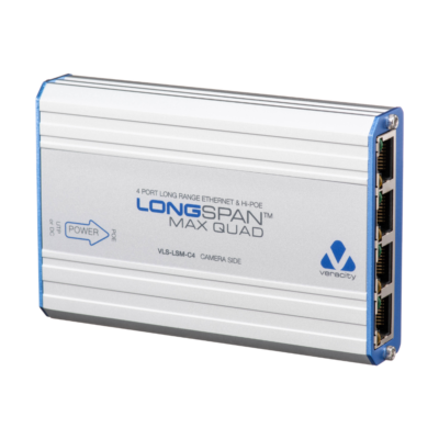 Veracity LONGSPAN MAX QUAD.  4 Channel, Hi-Power, up to 90W long-range Ethernet & POE extender