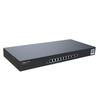 Ruijie Rack-mountable 10-port full gigabit router, providing one WAN port, six LAN ports, and three LAN/WAN ports