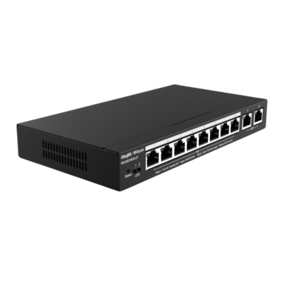 Ruijie 10-Port Gigabit Smart POE Switch, 8 PoE/POE+ Ports with 2 Gigabit RJ45 uplink ports