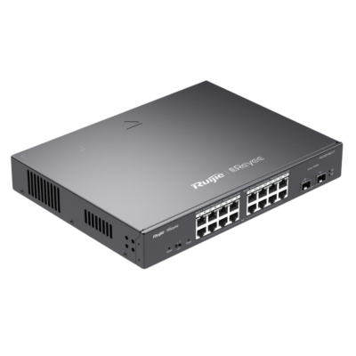 Ruijie 18-Port Gigabit Smart POE Switch, 16 Gigabit RJ45 Ports including 16 POE/POE+ Ports, 2 SFP Slots