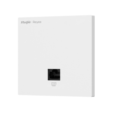 Ruijie AC1300 Dual Band Wall Access Point, 867Mbps at 5GHz + 400Mbps at 2.4GHz, 2 10/100/1000 base-t Ethernet  port  include 1 uplink port