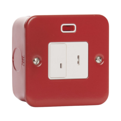 Koras 13A Key Switch DP Neon Surface Mounted Metalclad Spur– Red