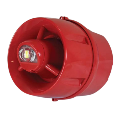 C-Tec CAST Hi-Output IP55 W-2.75-9 wall VAD c/w 100dB sndr, deep, red