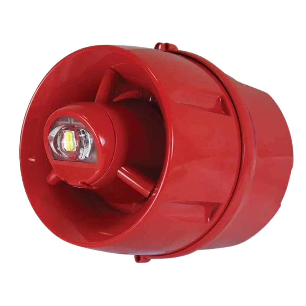 C-Tec CAST Hi-Output IP55 W-2.75-9 wall VAD c/w 100dB sndr, deep, red