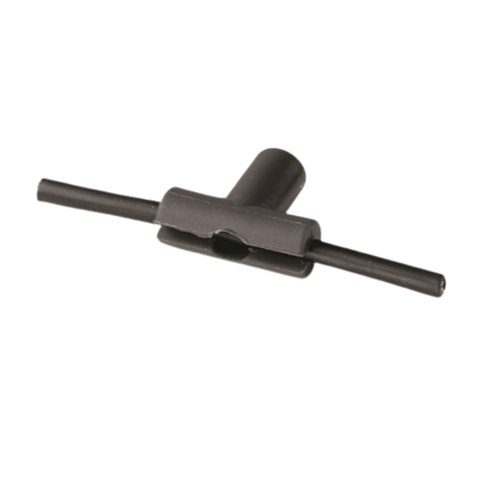 ‘T’ Clip - pack of 25 
Suitable for all Alarmline sensor cables excluding the Stainless Steel braided. Used to install sensor cables on to flat surfaces that are suitable for drilling i.e. wood and concrete.
Distance from mounting surface to sensor cable: 25mm
Material: Low density Polyethylene resin
Peak melting temperature 120°C
Note: Suitable cable tie will be required for securing sensor cable to clips, see available cable tie options ACA-TW series.