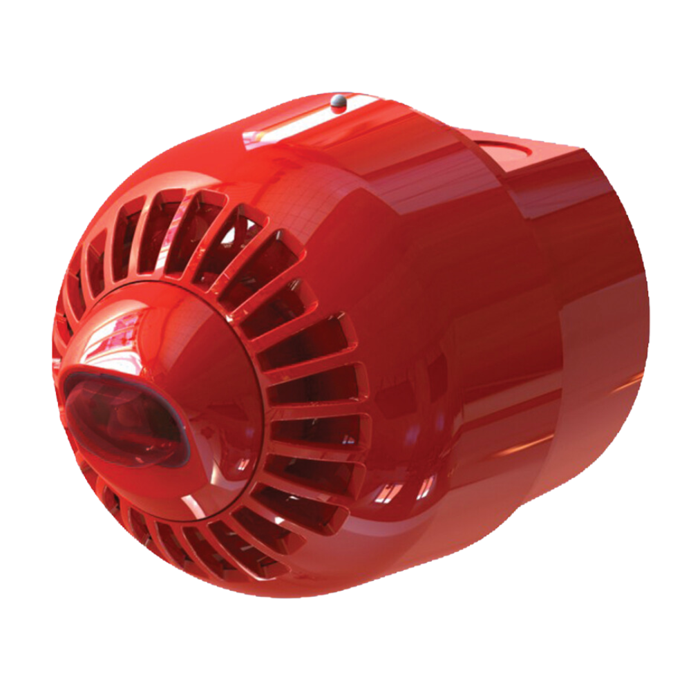 2000 Series Wall Mount Sounder/Beacon, Multi Tone, Red Deep Base, Red Flash