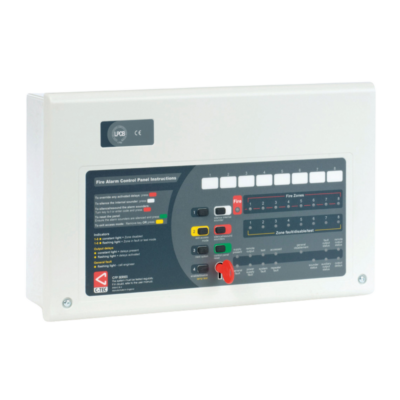 CFP AlarmSense 4 zone two-wire panel. Max  2 x 3.2Ah batteries