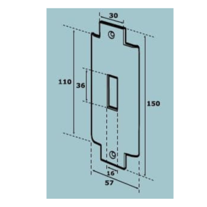 100mm Double action strike plate for use with the EL402