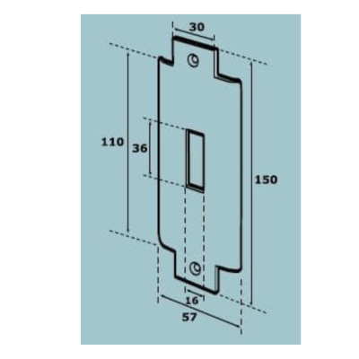 100mm Double action strike plate for use with the EL402