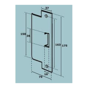 100mm single action strike plate for use with the EL402