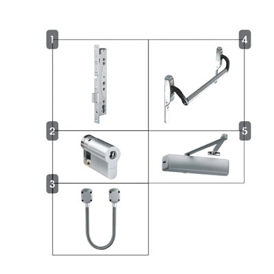 Assa Abloy Package 3P 40mm Backset (Push Bar)
Comprises EL460, CY326-VL, DL8, PBE011-EL460