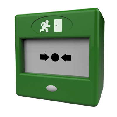 GREEN CALL POINT WITH STATUS DISPLAY DBL POLE RESETTABLE