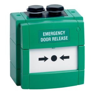 CQR WCP Green Weatherproof Emergency Break Glass Point Single Pole c/w Surface Box