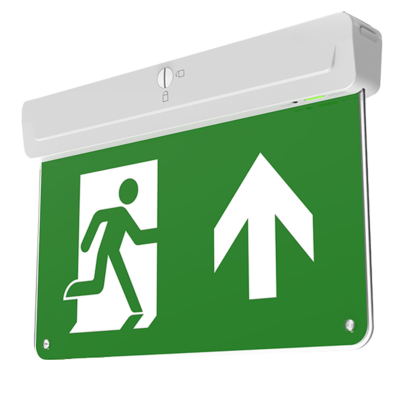 CQR LED Emergency Blade Exit Sign c/w Arrow Up Legend - White