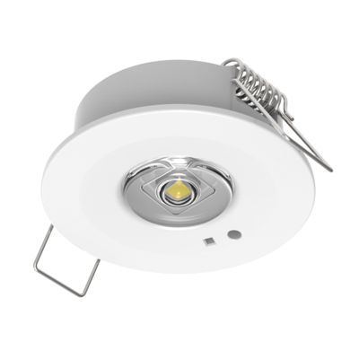 CQR LED Emergency Downlight Spot c/w Open Area & Corridor Lens - White