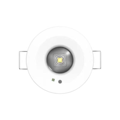 CQR LEDEmergency Downlight Spot- SELF-TEST- c/w Open Area & Corridor Lens - White