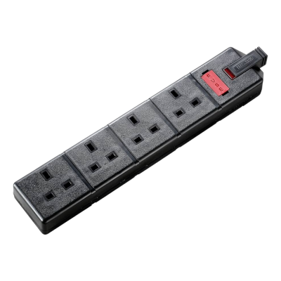 Socket Trailing Socket with Power Indicator, without Plug and Cable, 13 Amp, Black