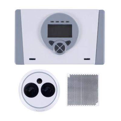 Fireray Hub Reflective System [EN]  1 x Controller , 1 x Detector head, , 1 x prism, 1 x short range mask