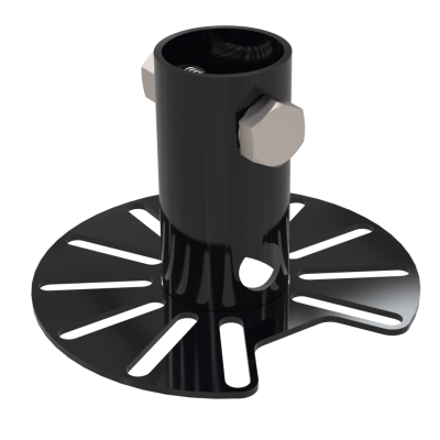 Gardner 38mm Pole Adaptor (Multi Slot) (2 Hole) 14mm Cable Entry (Pattern 11) 108mm Black (RAL9005)