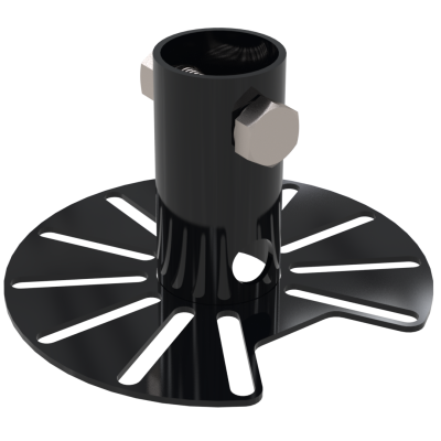 Gardner 38mm Pole Adaptor (Multi Slot) (2 Hole) 14mm Cable Entry (Pattern 12) 123mm Black ( RAL9005)