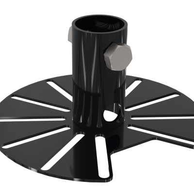 Gardner 38mm Pole Adaptor (Multi Slot) (2 Hole) 14mm Cable Entry (Pattern 13) 145mm Black ( RAL9005)