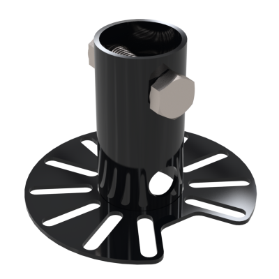 Gardner 38mm Pole Adaptor (Multi Slot) (2 Hole) 14mm Cable Entry (Pattern 10) 97mm Black ( RAL9005)