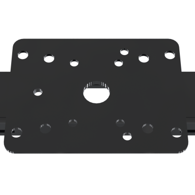 Gardner Pole Mount Clamp 160mmx125mm Sq Plate to Suit Domes (CCTV Black)