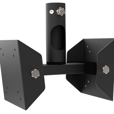 Gardner 38mm Twin TFT Pole Mount VESA 100 Adaptor Black Texture Full Tilt (2 Hole) (Ral9005)