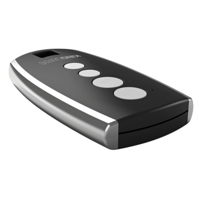 KingGates STYLO4K - Radio transmitter Rolling code - 4 channels 433.92 MHz. Black and chromed metal structure